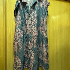 Aloha Print Button-Down Dress